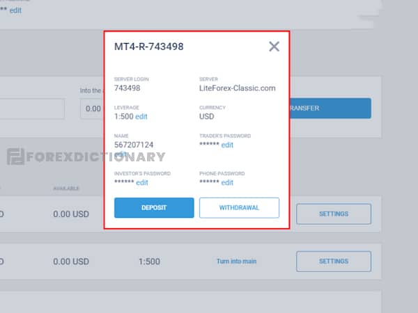 Kiểm tra lại các thông tin cá nhân tại tài khoản giao dịch LiteForex