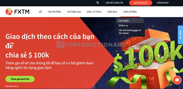 Đăng nhập FXTM để mở tài khoản tại sàn