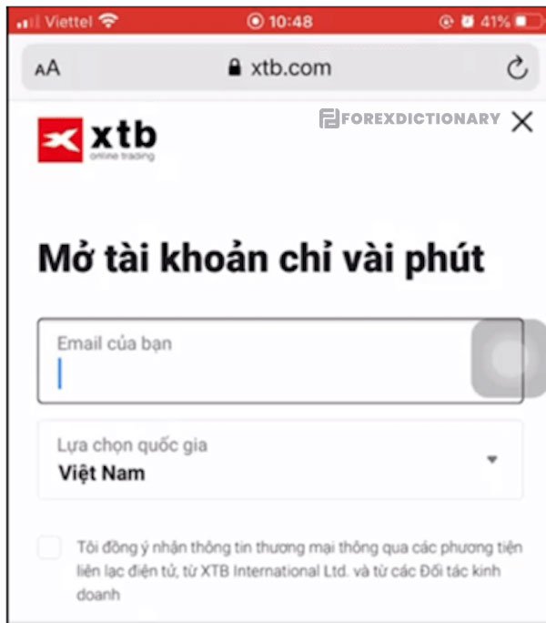 Thông tin Trader cần cung cấp cho XTB