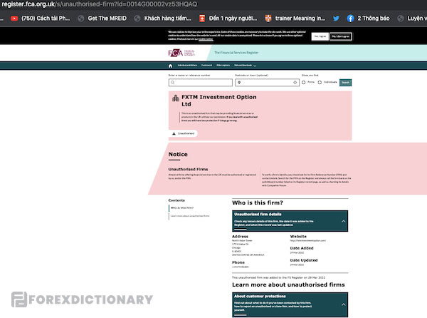 Giấy phép của FXTM từ FCA