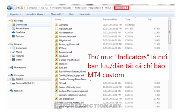 Cách thêm Indicator vào MT4 – Bước 5