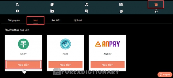 Các phương thức nạp và rút tiền khi giao dịch tại FXCE