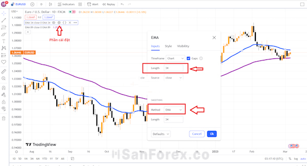 Cài đặt EMA 34 89 theo hướng dẫn sau