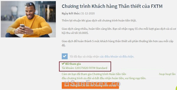 Tham gia chương trình rebate từ FXTM để nhận được nhiều ưu đãi khủng