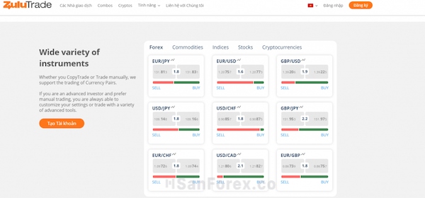 Tìm hiểu về các loại tài sản trên Zulutrade có thể copy trade và giao dịch