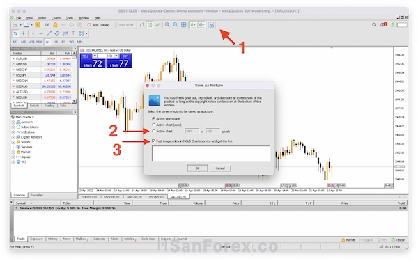 Hướng dẫn chụp ảnh trên MetaTrader5