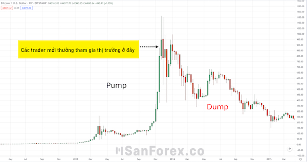 Những người không có kinh nghiệm thường rơi vào tình trạng “đu đỉnh” trong Pump and Dump