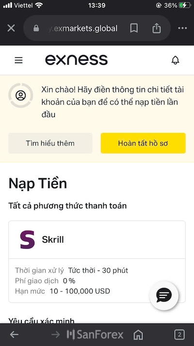 Bấm chọn vào ô màu vàng “Hoàn tất hồ sơ”