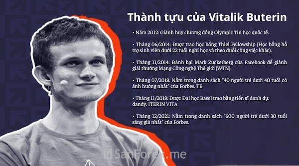 Thành tựu mà Vitalik Buterin đã đạt được