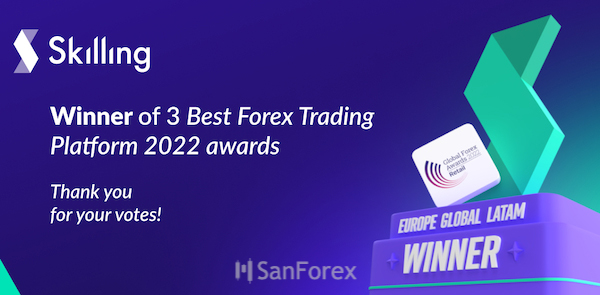 Skilling đã đạt được giải thưởng Top Best Forex Trading Platform năm 2023