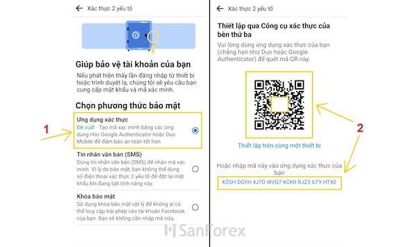 Mã Code và mã QR được cung cấp